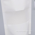 Bolsa de embalaje de plástico de papel Kraft blanco personalizado